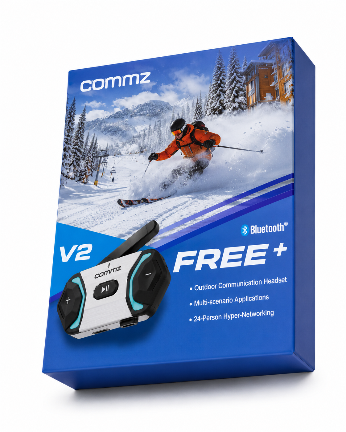 Commz FREE+ V2 premium retail packaging